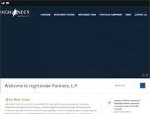 Tablet Screenshot of highlander-partners.com
